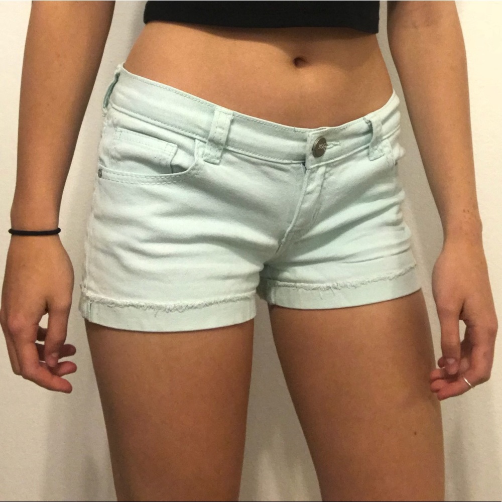 Mint Green Jean Shorts
